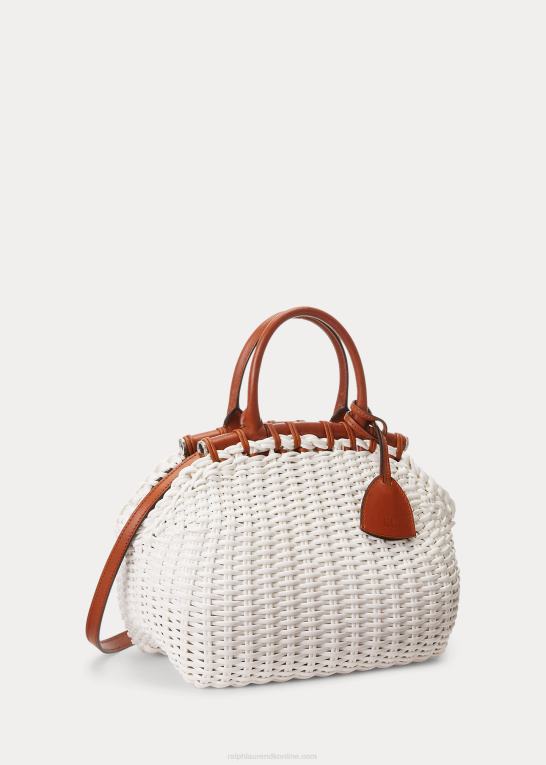 off white Kvinder Ralph Lauren patent mini kurv håndtaske Z426B5142