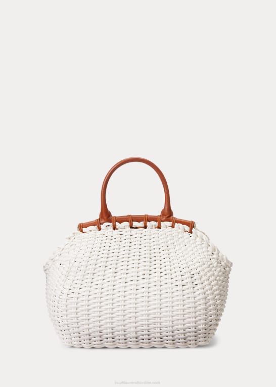 off white Kvinder Ralph Lauren patent mini kurv håndtaske Z426B5142