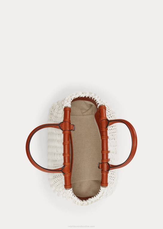 off white Kvinder Ralph Lauren patent mini kurv håndtaske Z426B5142