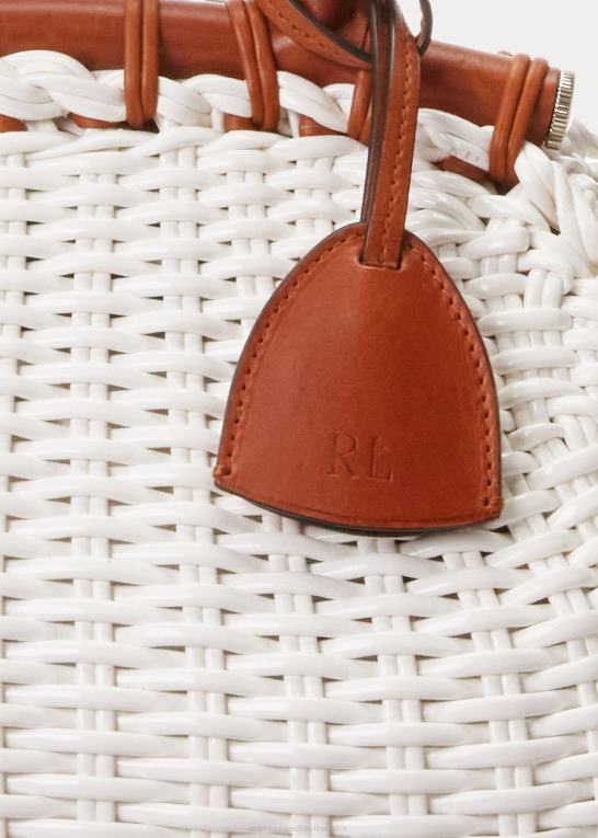off white Kvinder Ralph Lauren patent mini kurv håndtaske Z426B5142