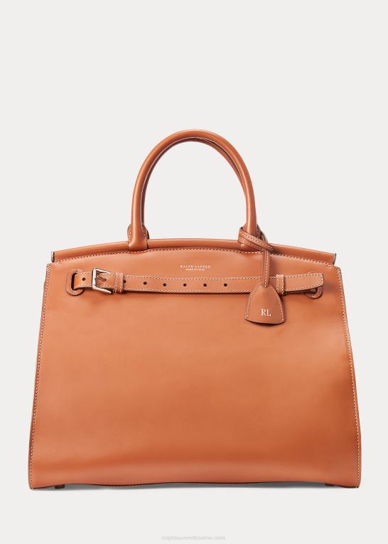 rl guld Kvinder Ralph Lauren kalveskind stor rl50 håndtaske Z426B5301