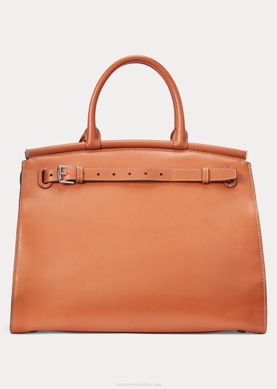 rl guld Kvinder Ralph Lauren kalveskind stor rl50 håndtaske Z426B5301