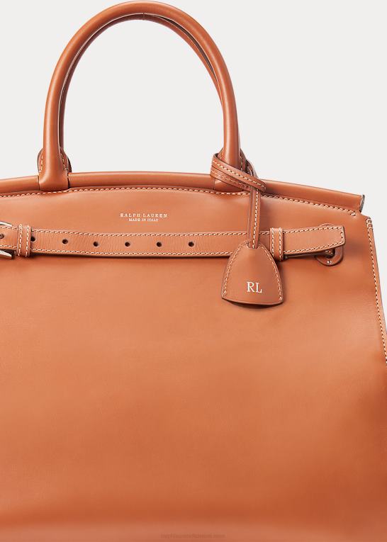 rl guld Kvinder Ralph Lauren kalveskind stor rl50 håndtaske Z426B5301