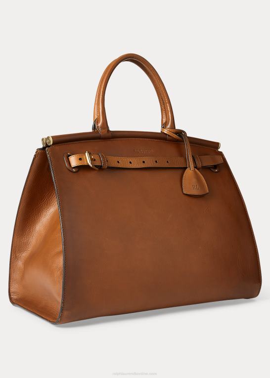 rl guld Kvinder Ralph Lauren poleret stor rl50 håndtaske Z426B5303
