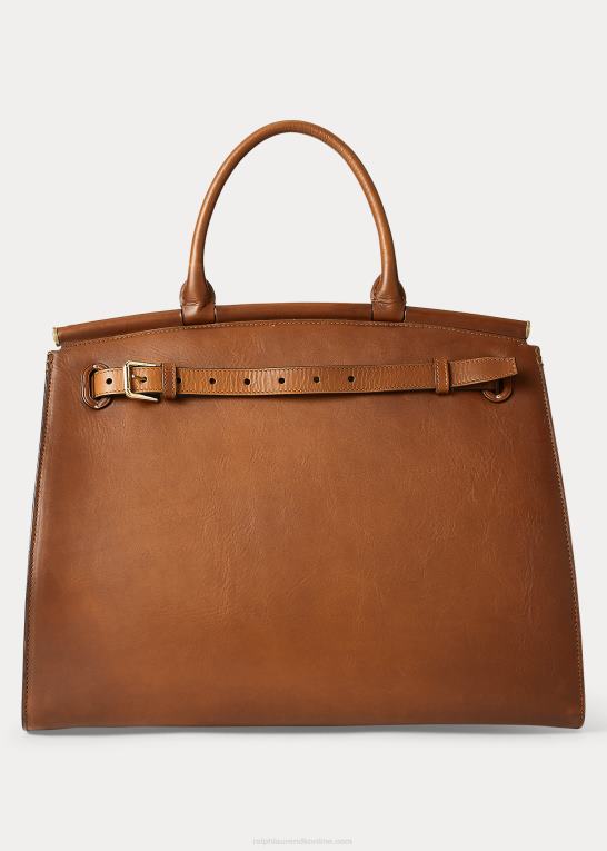 rl guld Kvinder Ralph Lauren poleret stor rl50 håndtaske Z426B5303