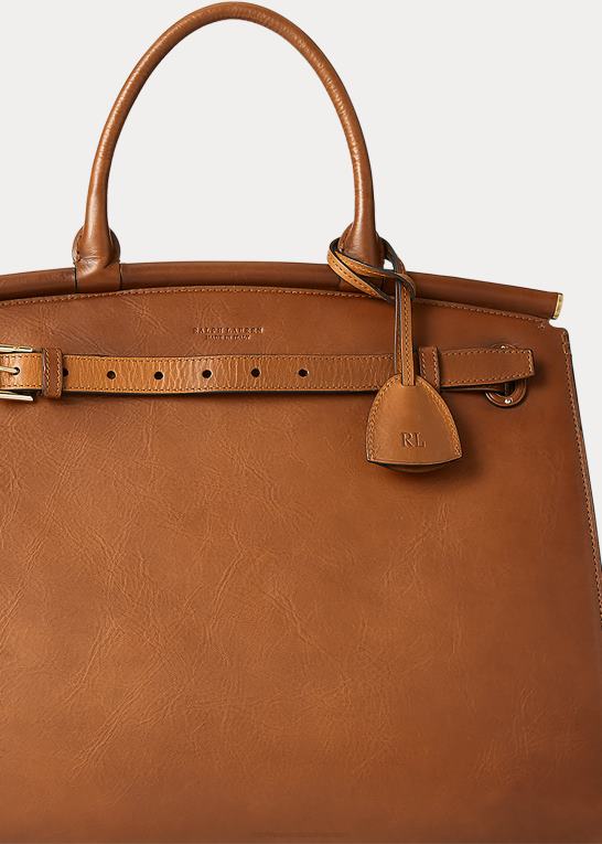 rl guld Kvinder Ralph Lauren poleret stor rl50 håndtaske Z426B5303