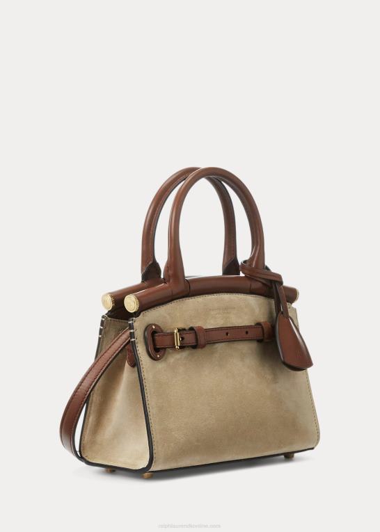 sand Kvinder Ralph Lauren mini rl50 håndtaske i kalveruskind Z426B5146