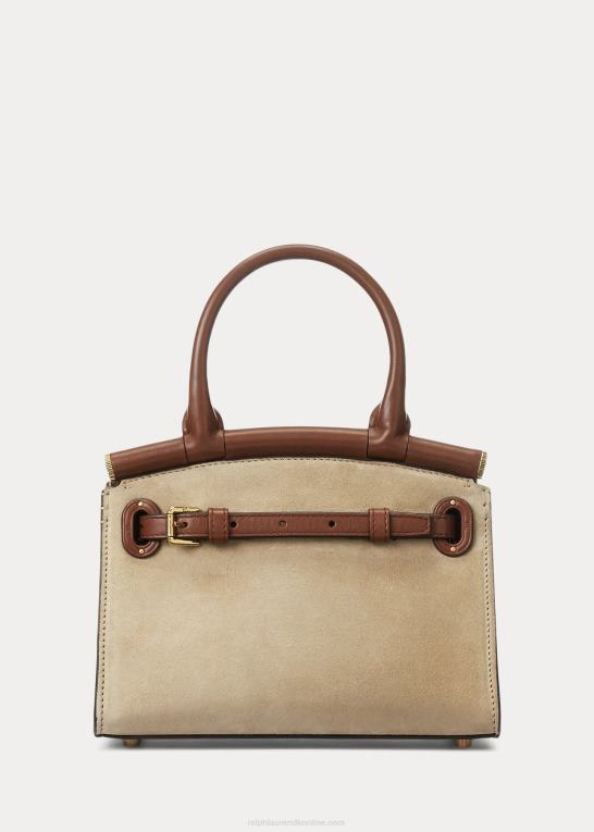 sand Kvinder Ralph Lauren mini rl50 håndtaske i kalveruskind Z426B5146