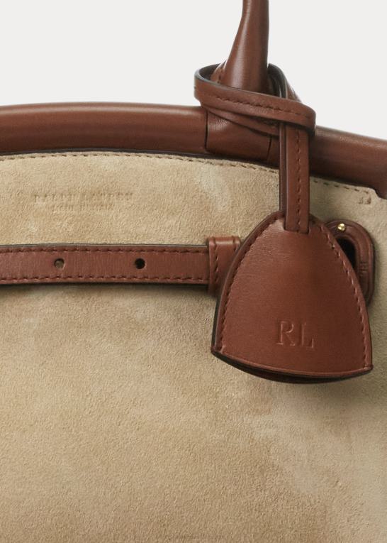 sand Kvinder Ralph Lauren mini rl50 håndtaske i kalveruskind Z426B5146