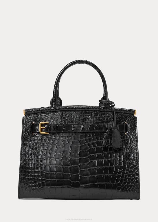 sort Kvinder Ralph Lauren alligator medium rl50 håndtaske Z426B5293
