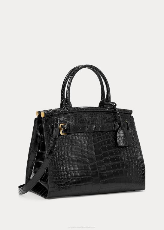 sort Kvinder Ralph Lauren alligator medium rl50 håndtaske Z426B5293