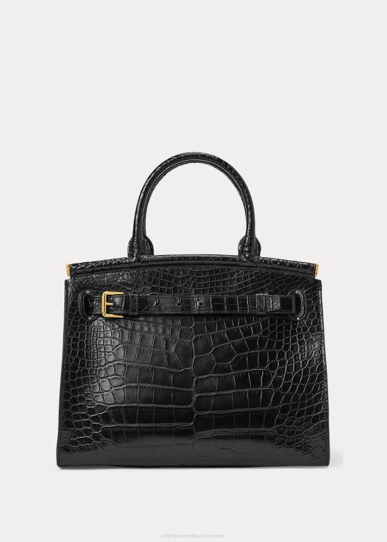 sort Kvinder Ralph Lauren alligator medium rl50 håndtaske Z426B5293