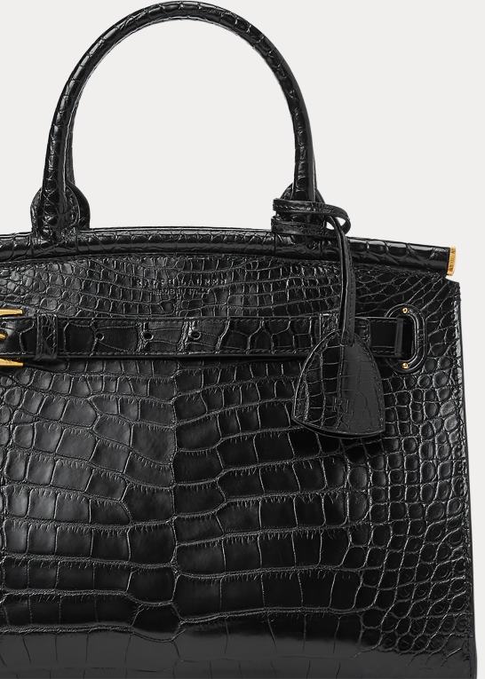 sort Kvinder Ralph Lauren alligator medium rl50 håndtaske Z426B5293