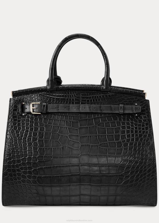 sort Kvinder Ralph Lauren alligator stor rl50 håndtaske Z426B5305