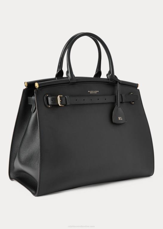 sort Kvinder Ralph Lauren kalveskind stor rl50 håndtaske Z426B5302
