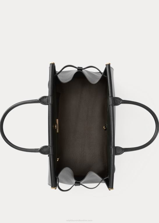 sort Kvinder Ralph Lauren kalveskind stor rl50 håndtaske Z426B5302