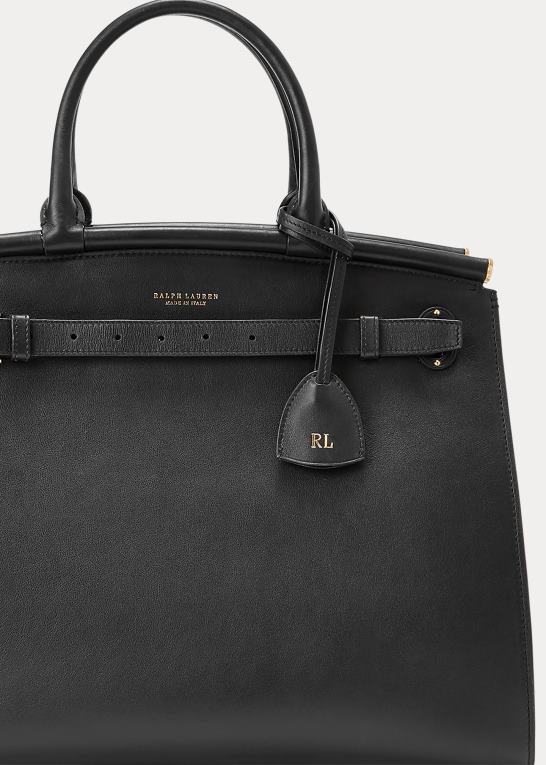 sort Kvinder Ralph Lauren kalveskind stor rl50 håndtaske Z426B5302