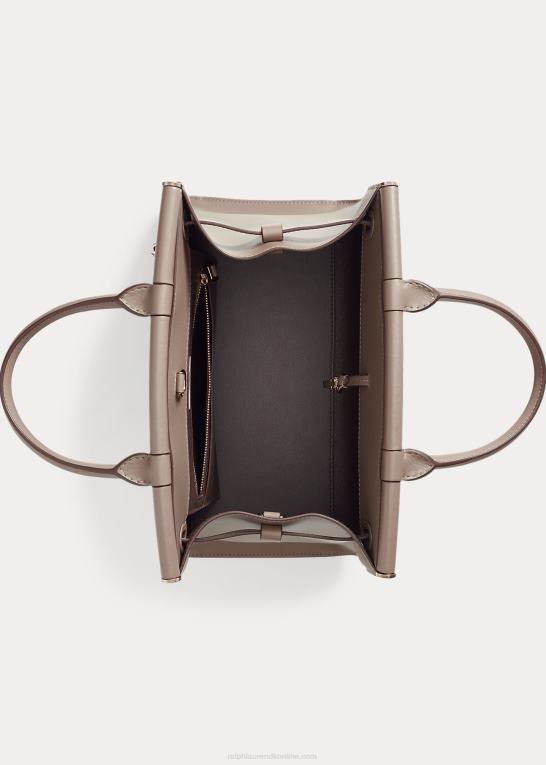 taupe Kvinder Ralph Lauren kalveskind mellem rl50 håndtaske Z426B5297