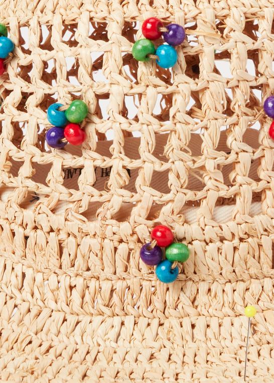 naturlig Kvinder Ralph Lauren hæklet raffia bøttehat Z426B5558