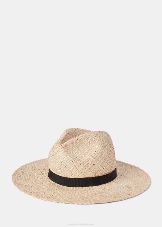 naturlig Kvinder Ralph Lauren raffia fedora solhat Z426B5548