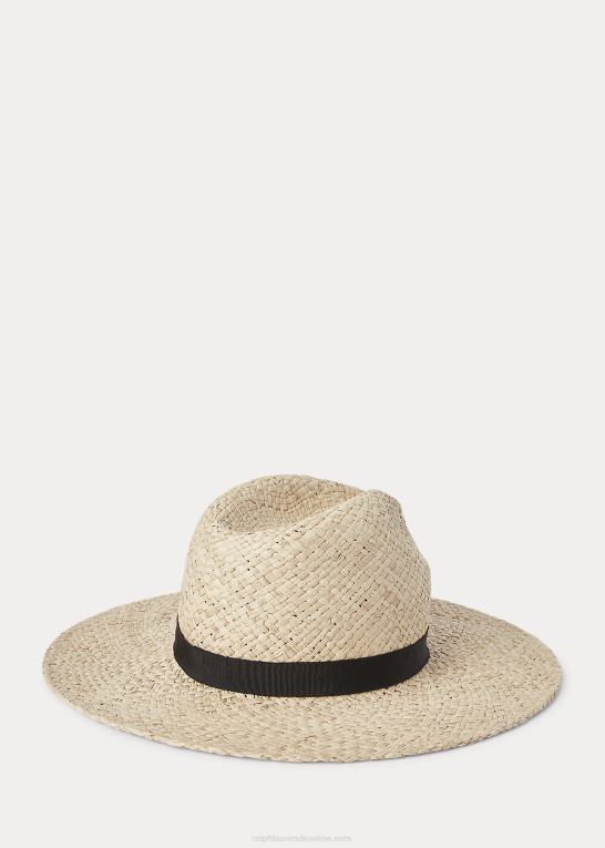 naturlig Kvinder Ralph Lauren raffia fedora solhat Z426B5548