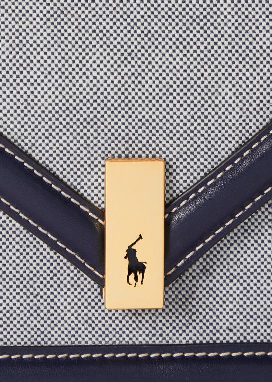 marineblå/creme Kvinder Ralph Lauren polo id kanvas kuvert kædetaske Z426B5166