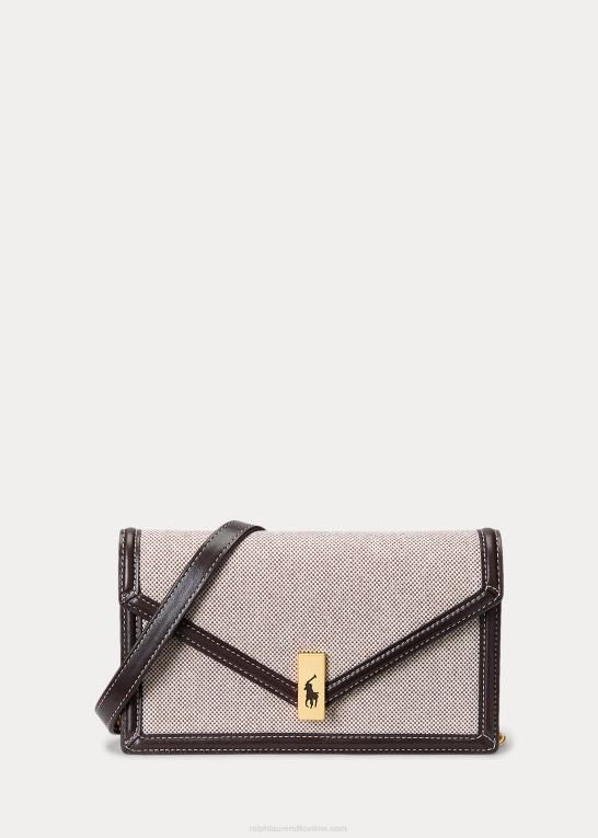 natur/tobak Kvinder Ralph Lauren polo id canvas kæde pung & taske Z426B5178