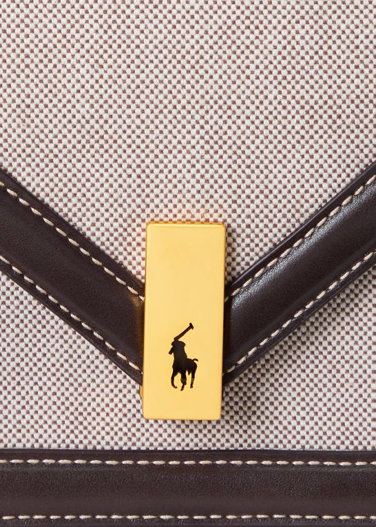 natur/tobak Kvinder Ralph Lauren polo id kanvas kuvert kædetaske Z426B5167