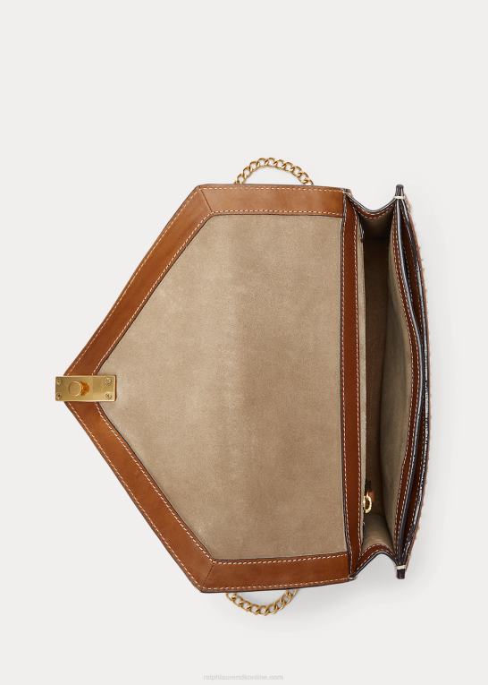 pergament creme Kvinder Ralph Lauren polo id hæklet kuvert kædetaske Z426B5168