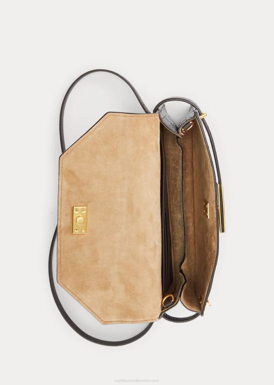 chokolade Kvinder Ralph Lauren polo id krokodillepreget clutch Z426B5181