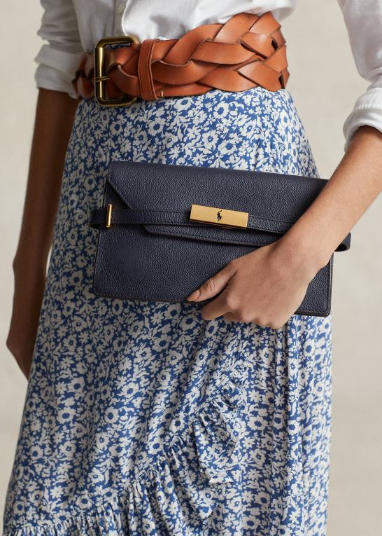 midnatsflåde Kvinder Ralph Lauren polo id læder clutch Z426B5179
