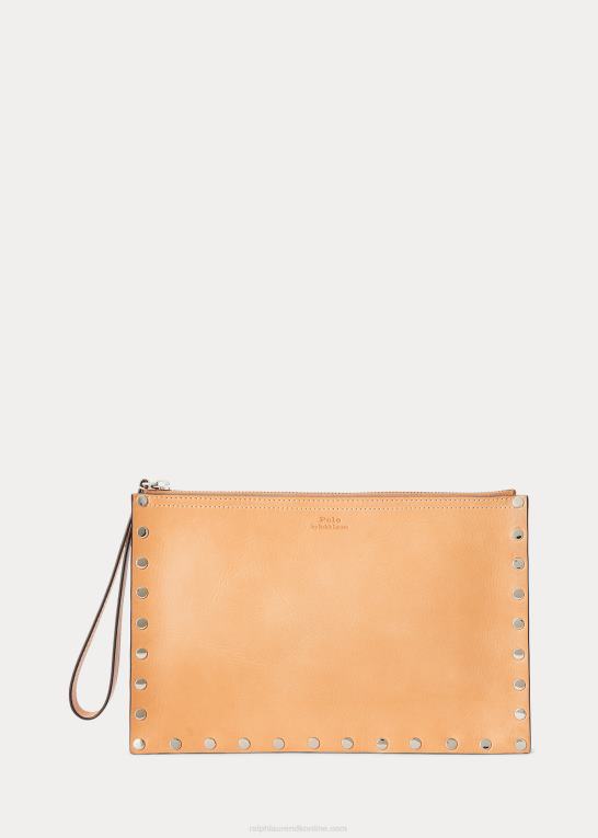 naturlig Kvinder Ralph Lauren besat vachetta kuvert clutch Z426B5237