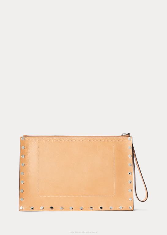 naturlig Kvinder Ralph Lauren besat vachetta kuvert clutch Z426B5237