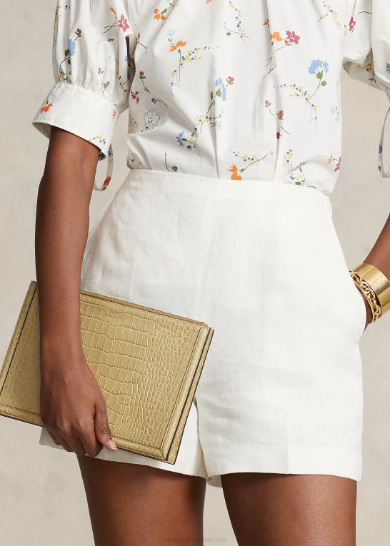 sand Kvinder Ralph Lauren præget læder kuvert clutch Z426B5238