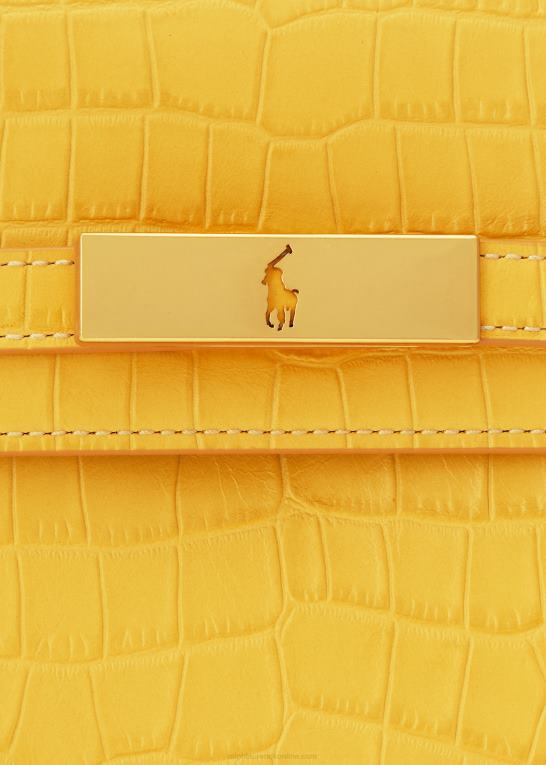 sennep Kvinder Ralph Lauren polo id krokodillepreget clutch Z426B5182