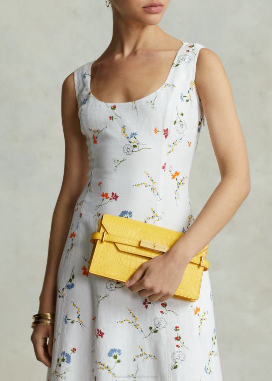 sennep Kvinder Ralph Lauren polo id krokodillepreget clutch Z426B5182