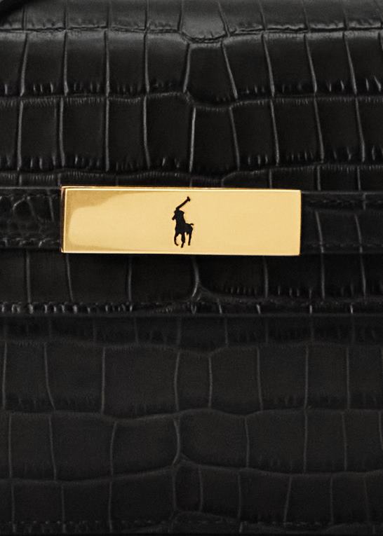 sort Kvinder Ralph Lauren polo id krokodillepreget clutch Z426B5180