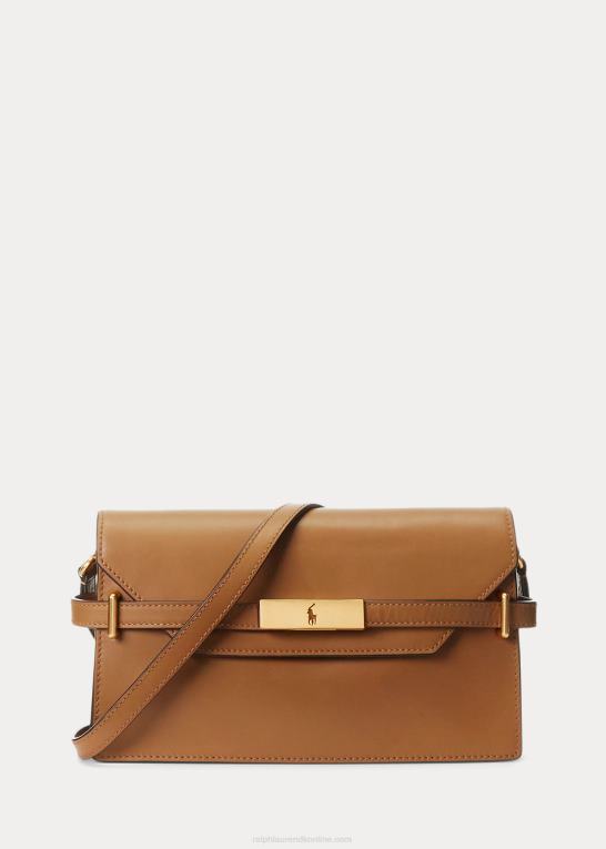 tan Kvinder Ralph Lauren polo id læder crossbody clutch Z426B5183