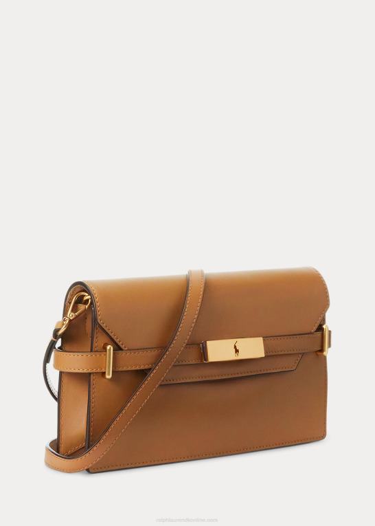 tan Kvinder Ralph Lauren polo id læder crossbody clutch Z426B5183