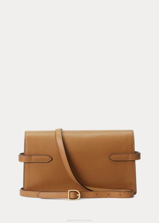 tan Kvinder Ralph Lauren polo id læder crossbody clutch Z426B5183