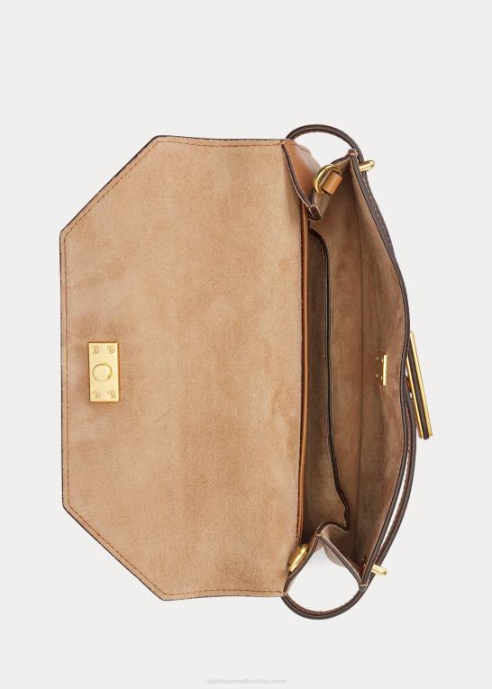 tan Kvinder Ralph Lauren polo id læder crossbody clutch Z426B5183