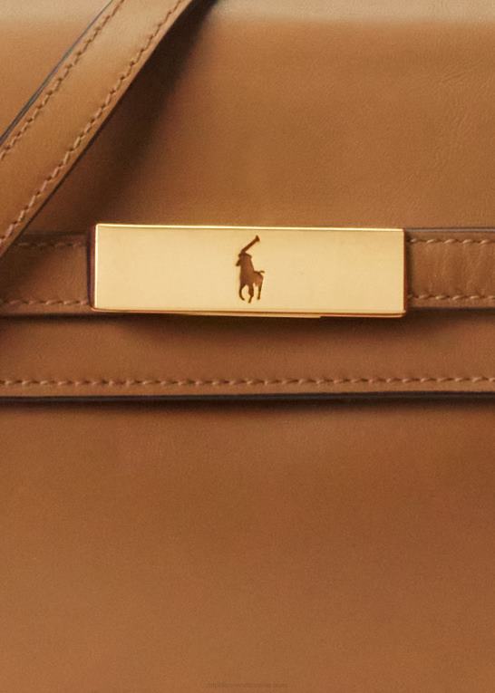tan Kvinder Ralph Lauren polo id læder crossbody clutch Z426B5183