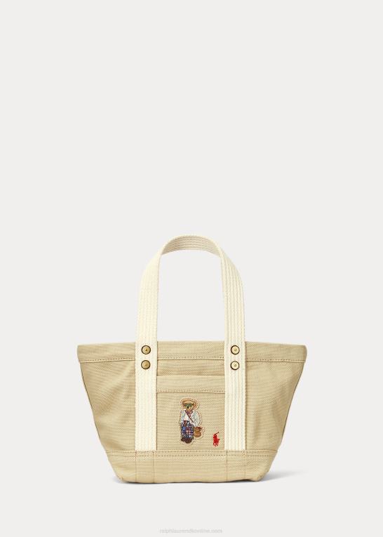 Kvinder Ralph Lauren kanvas mini polobjørn tote Z426B5241