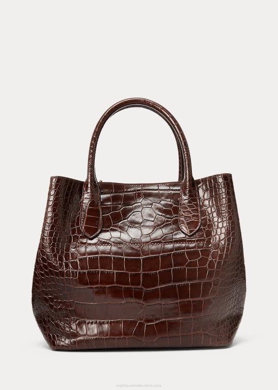 chokolade Kvinder Ralph Lauren præget medium bellport tote Z426B5216