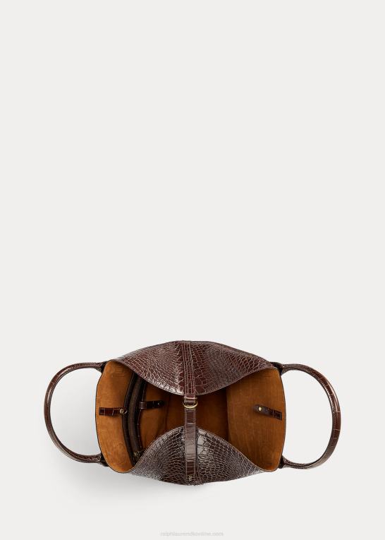 chokolade Kvinder Ralph Lauren præget medium bellport tote Z426B5216