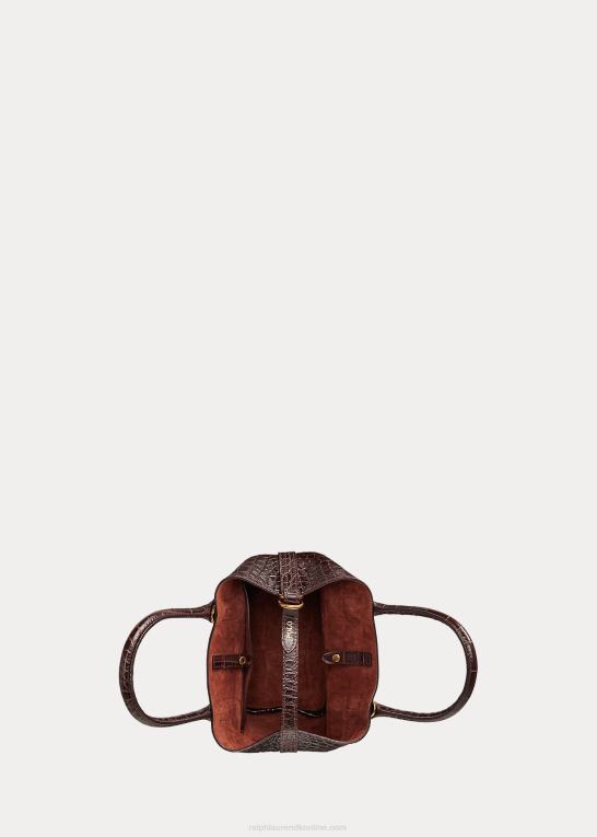 chokolade Kvinder Ralph Lauren præget mini bellport tote Z426B5209
