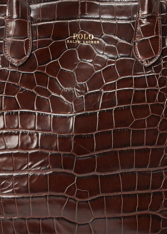 chokolade Kvinder Ralph Lauren præget stor bellport tote Z426B5224