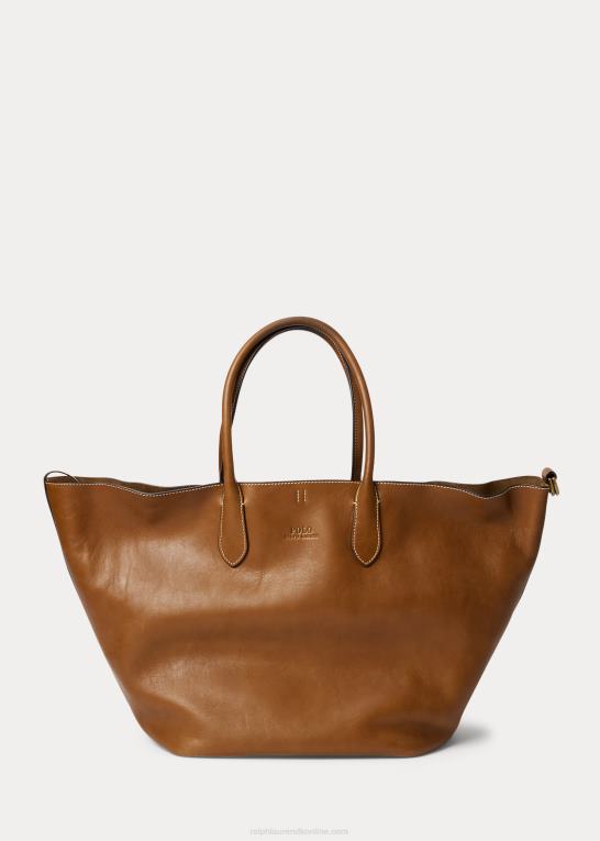 cuoio Kvinder Ralph Lauren læder stor bellport tote Z426B5221