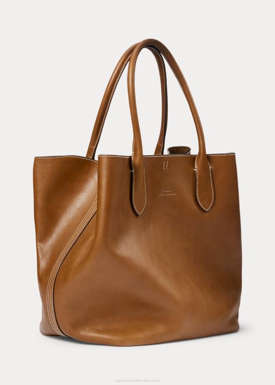 cuoio Kvinder Ralph Lauren læder stor bellport tote Z426B5221