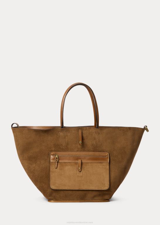 cuoio Kvinder Ralph Lauren læder stor bellport tote Z426B5221